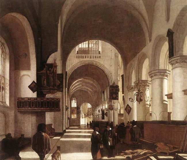 WITTE, Emanuel de Interior of a Protastant Gothic Church china oil painting image